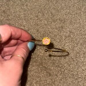 Gold and Pink flower Bracelet